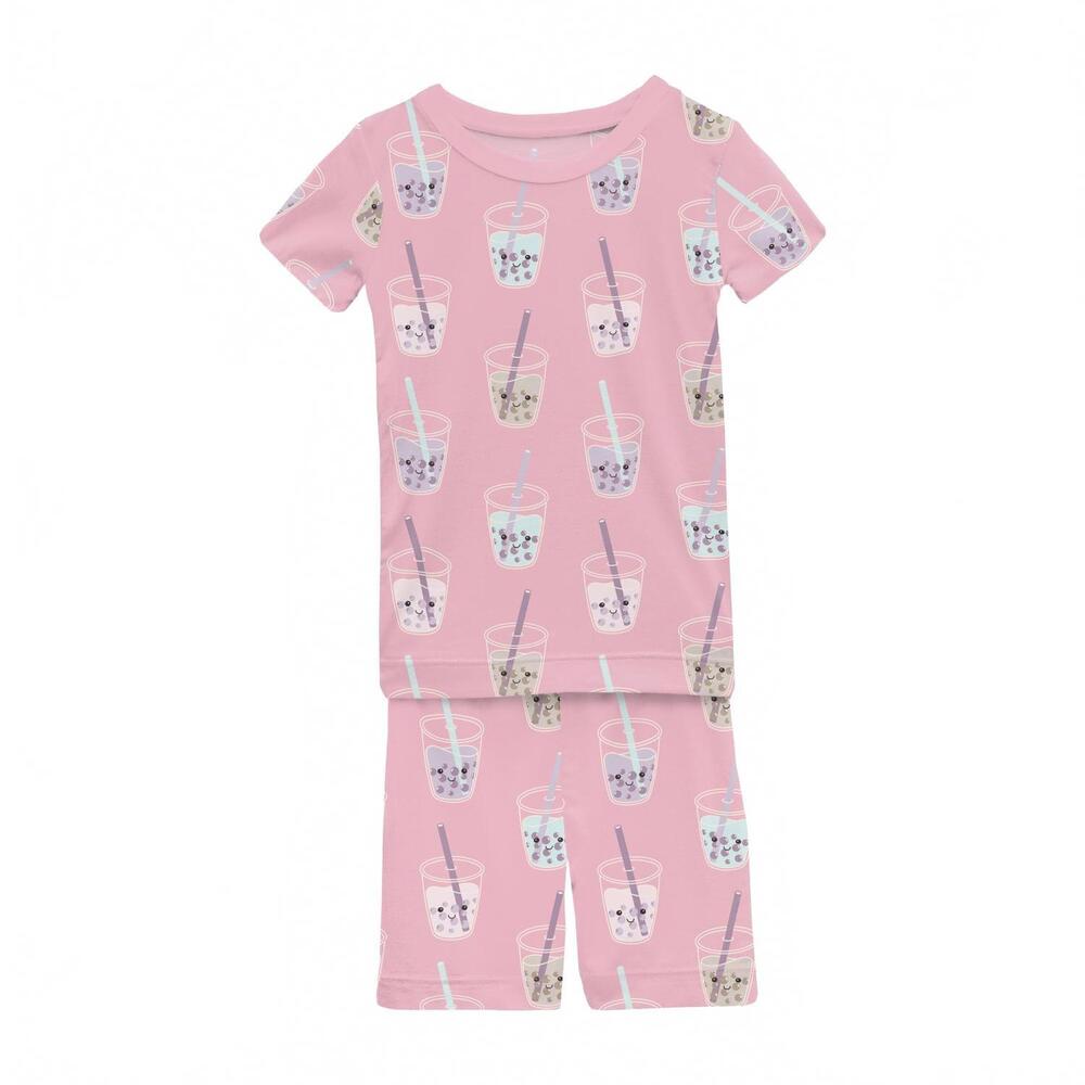 NEW KICKEE kid's short sleeve pajama set in cake pop boba